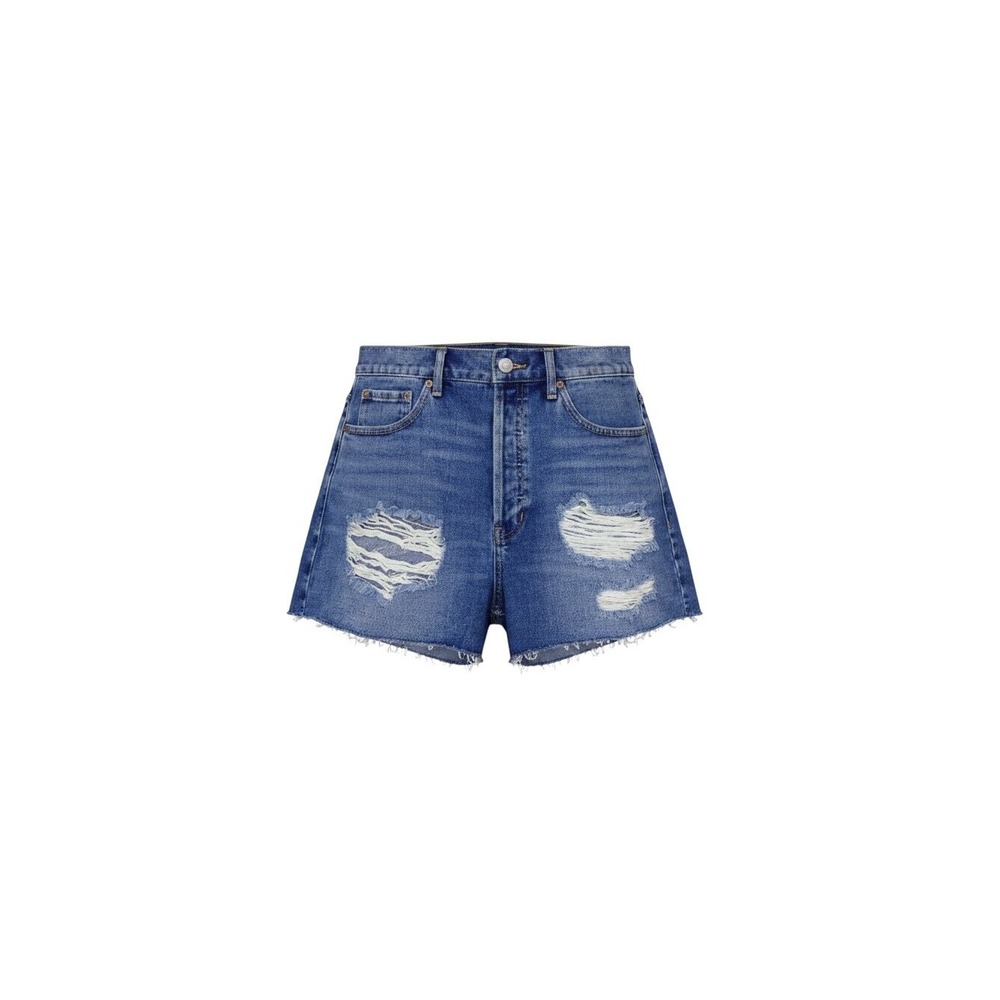 PacSun Ultra High Rise Vintage Shorts Womens 28 Blue NWT Distressed Raw Hem